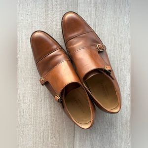 COLE HAAN Brown Leather Double Monk Oxford US9